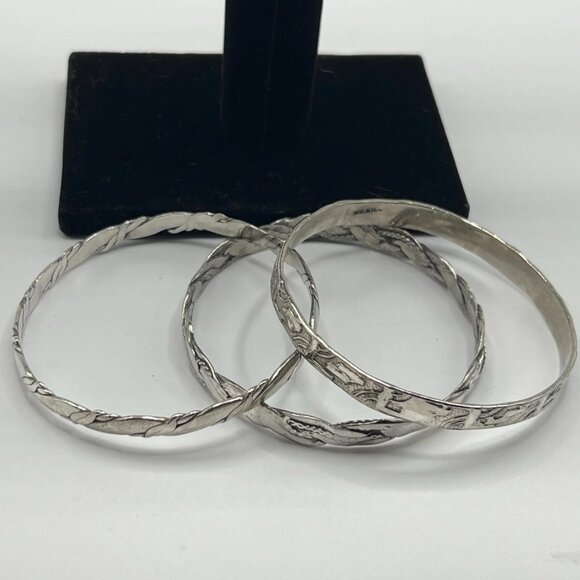 Taxco -Mexico 925 silver bangles - Picture 5 of 7
